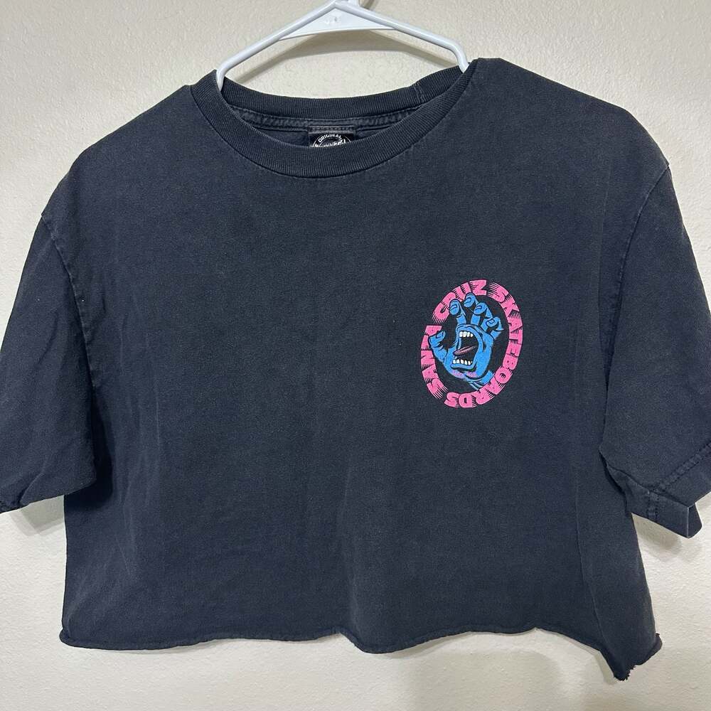 VINTAGE SANTA CRUZ SCREAMING HAND SPEED WHEELS SKATE M L NHS 90'S POWELL T-SHIRT
